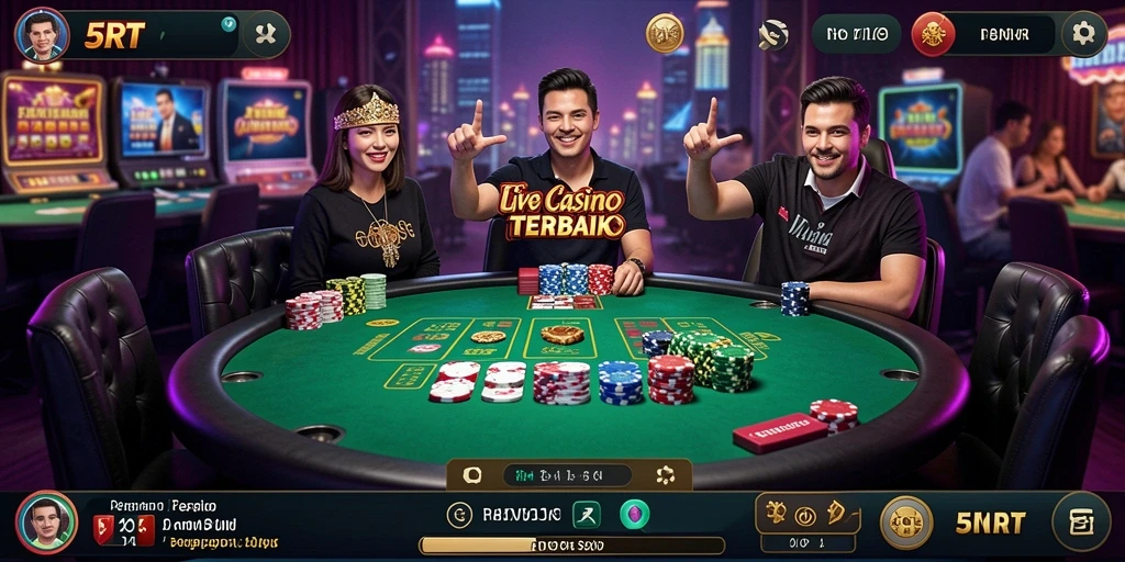 Tampilan gameplay Live Casino yang mendebarkan dan interaktif.