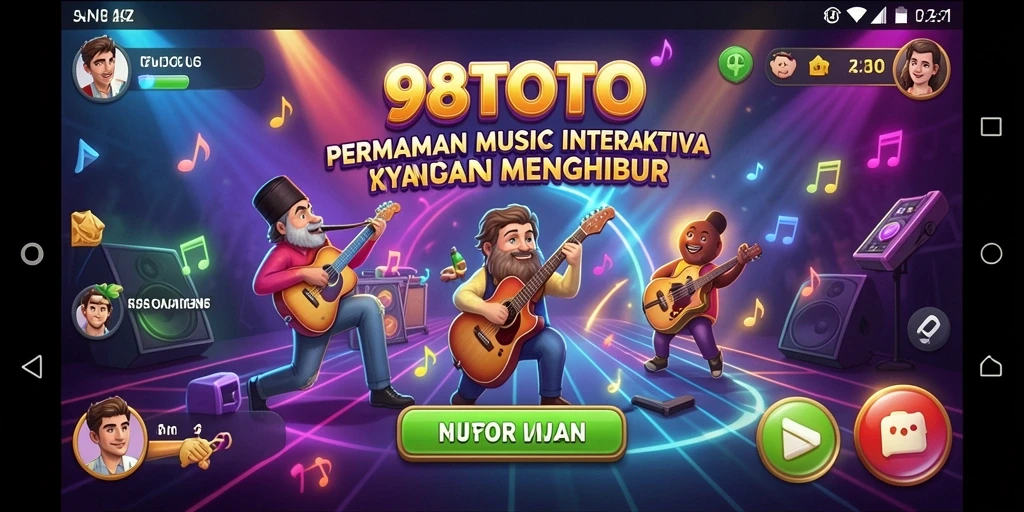 Tangkapan layar gameplay 98TOTO menampilkan keseruan bermain musik.
