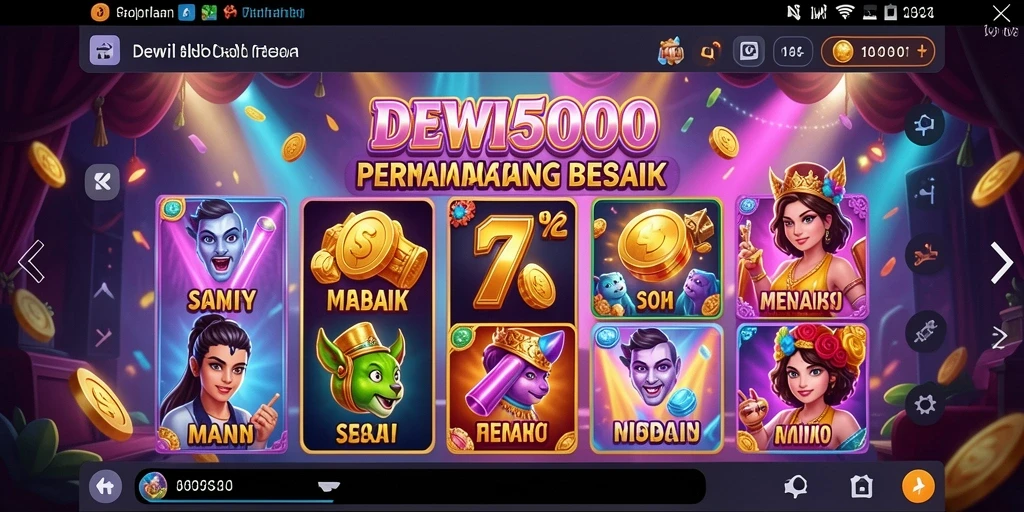 Tampilan gameplay DEWI5000 dengan grafik slot yang menarik.