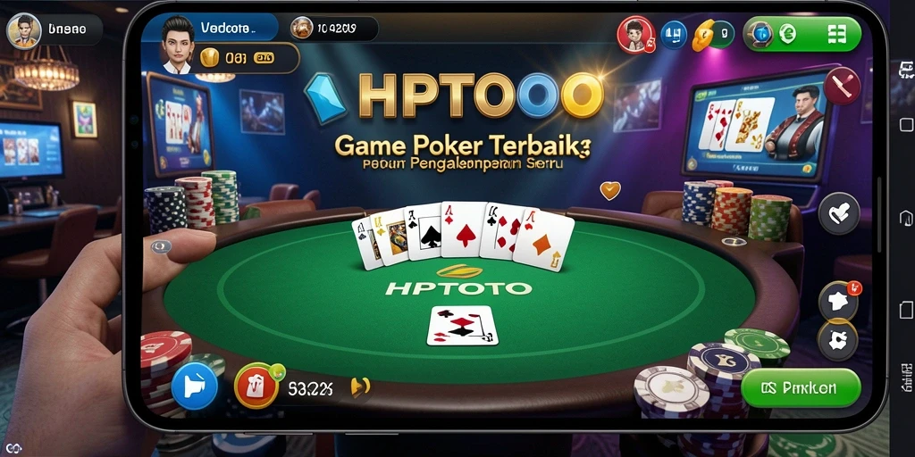 Screenshot gameplay HPTOTO menampilkan suasana seru permainan Poker.