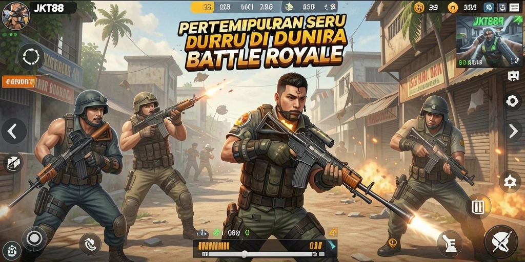 Gameplay seru JKT88 dalam pertarungan Battle Royale.