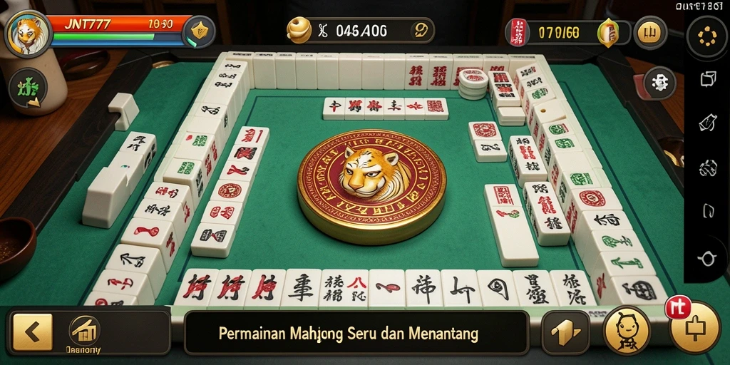 Tangkapan layar permainan menunjukkan aksi seru dan strategi dalam Mahjong.