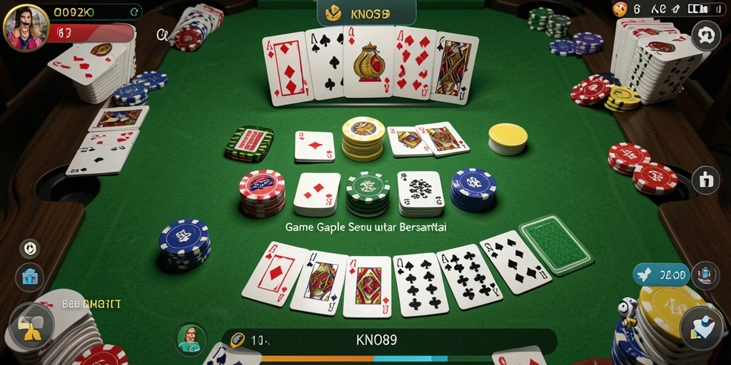 Tampilan gameplay Gaple yang seru dan interaktif di KNO89.