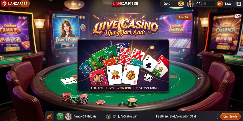 Tampilan gameplay LANCAR138 dengan dealer langsung dan meja permainan yang interaktif.