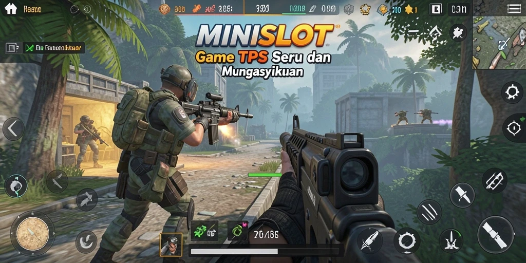 Tampilan gameplay seru di MINISLOT dengan aksi TPS menegangkan.