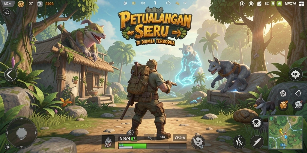 Tampilan epik gameplay MPO76 di dunia terbuka.