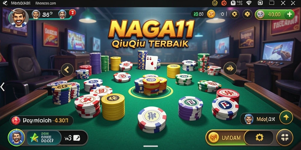 Tampilan gameplay seru dalam permainan QiuQiu NAGA11.