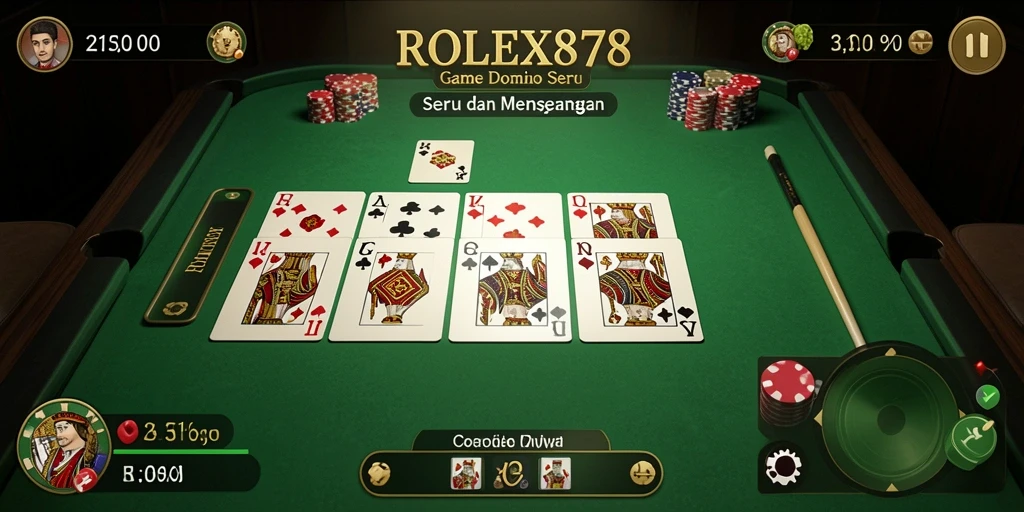 Screenshot gameplay ROLEX878 yang menunjukkan serunya permainan Domino.