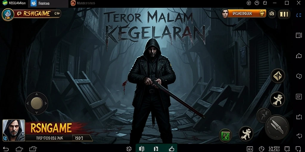 Tangkapan layar gameplay RSNGAME dengan suasana Horror yang menegangkan.