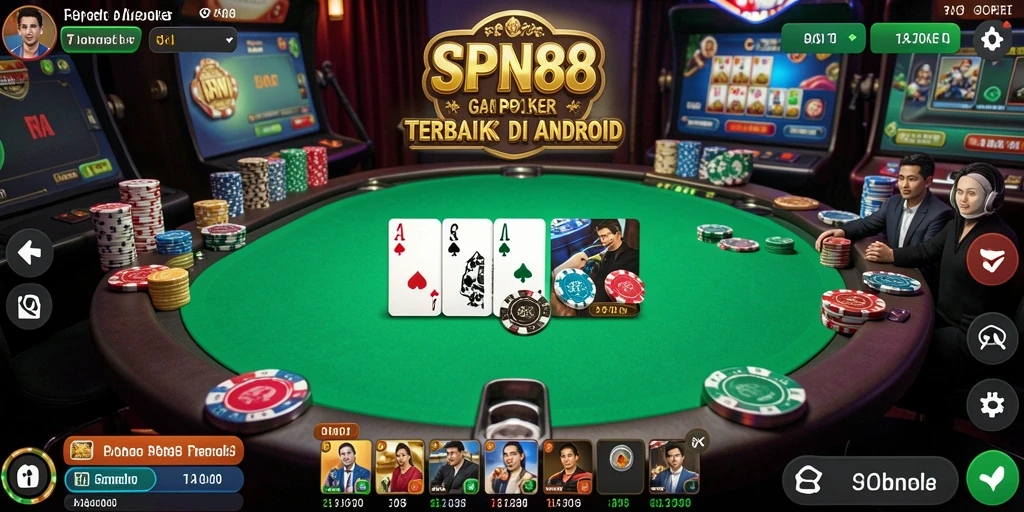 Screenshot gameplay SPN88 yang menampilkan suasana poker yang seru.