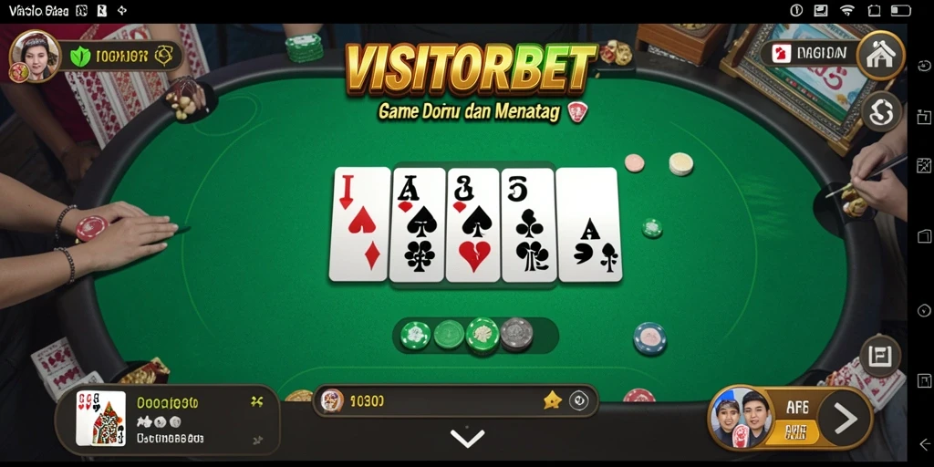 Tampilan menarik dari gameplay domino di VISITORBET.